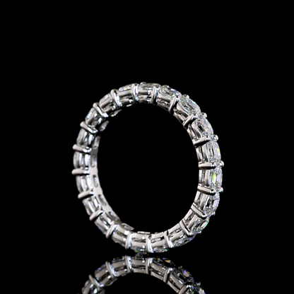 2.46 CTTW Antique Cushion Lab Grown Diamond Full Eternity Sz. 7.5 (E Color and VS1 Clarity)