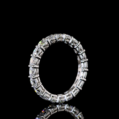2.46 CTTW Antique Cushion Lab Grown Diamond Full Eternity Sz. 7.5 (E Color and VS1 Clarity)