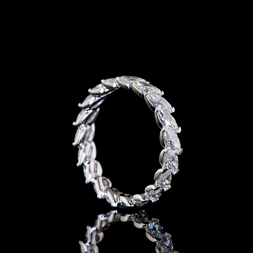 2.16 CTTW Marquise Lab Diamond Full Eternity (E Color and VS1 Clarity)