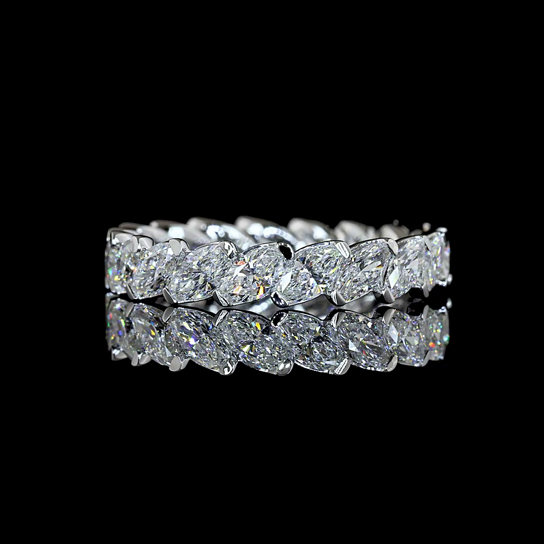 2.13 CTTW Marquise Lab Diamond Full Eternity (E Color and VS1 Clarity)