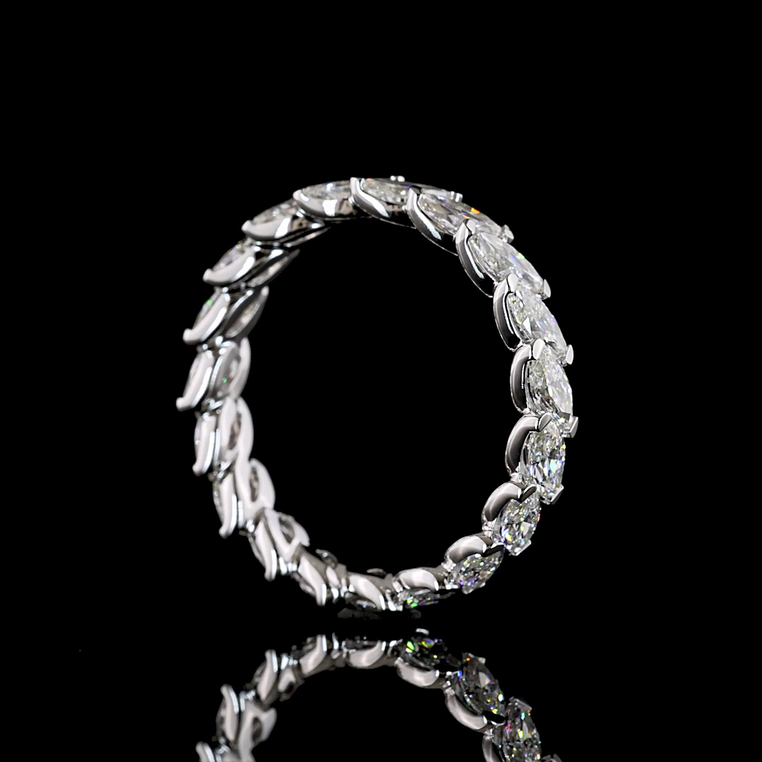 2.13 CTTW Marquise Lab Diamond Full Eternity (E Color and VS1 Clarity)