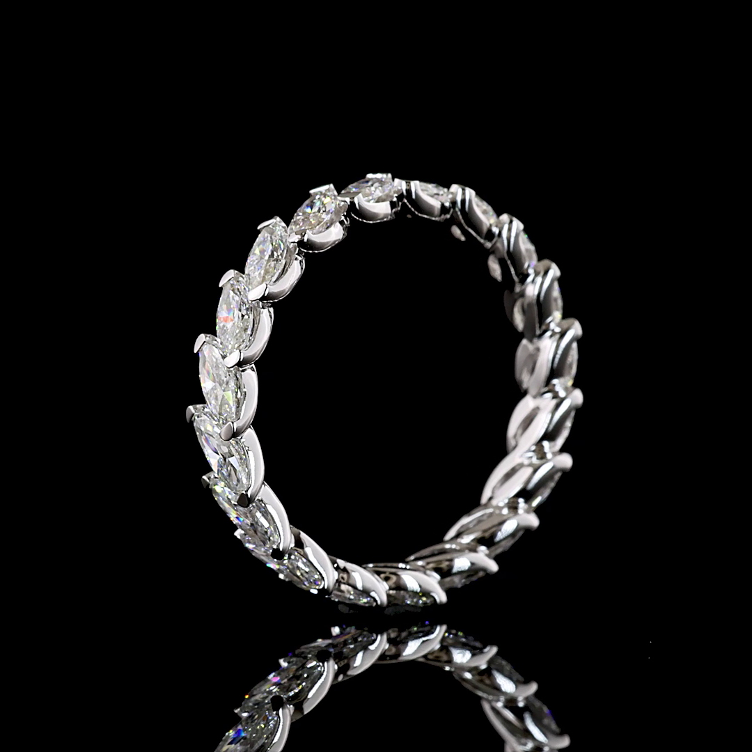 2.13 CTTW Marquise Lab Diamond Full Eternity (E Color and VS1 Clarity)