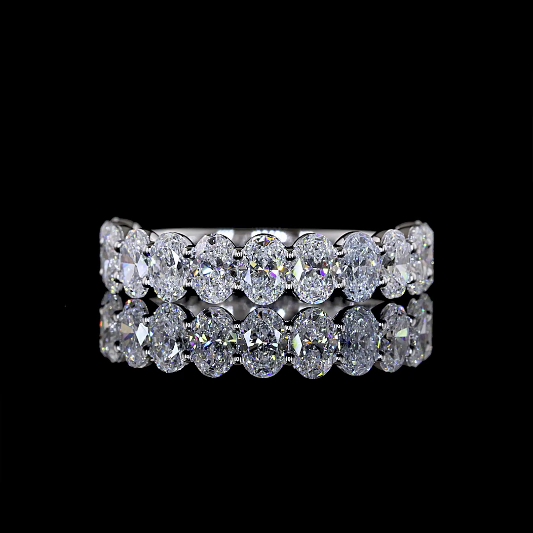 1.57 CTTW Oval Lab Diamond 3/4 Eternity Band (E Color and VS1 Clarity)