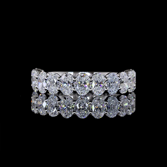 1.57 CTTW Oval Lab Diamond 3/4 Eternity Band (E Color and VS1 Clarity)
