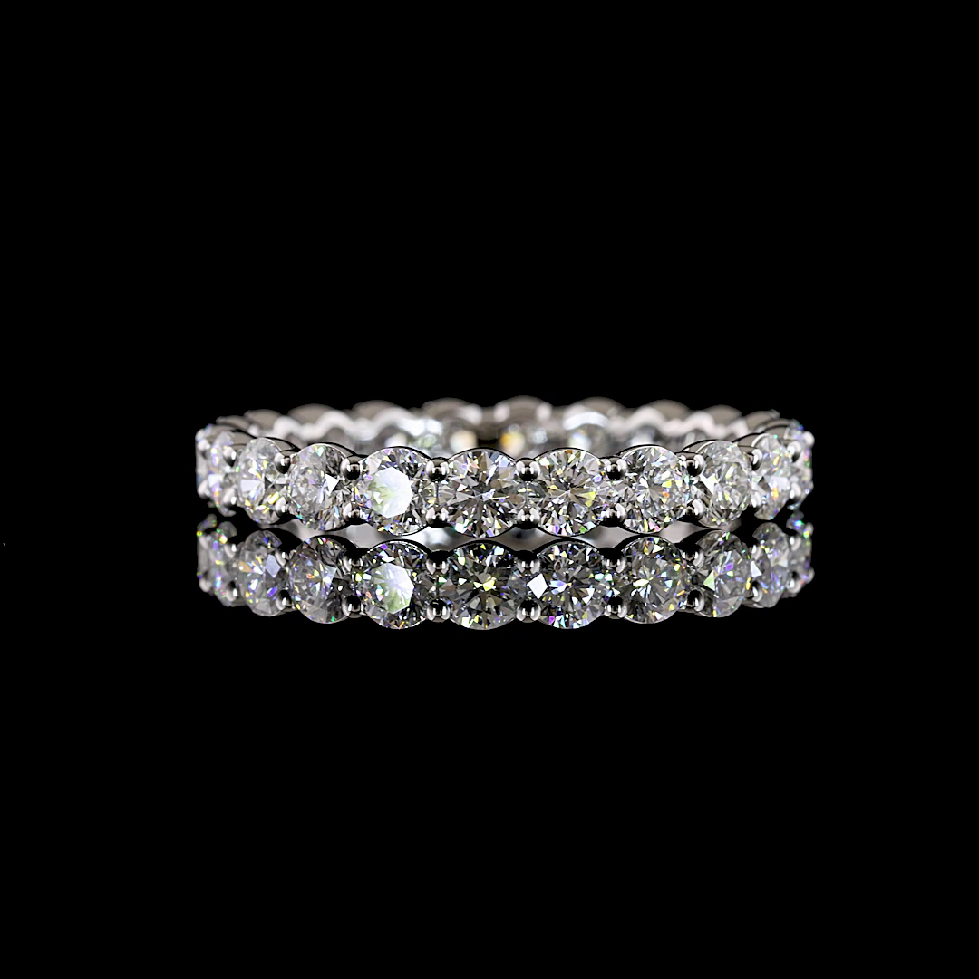 2.25 CTTW Round Lab Grown Diamond Full Eternity Sz. 8 (E Color and VS1 Clarity)