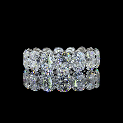 7.54 CTTW Cushion Brilliant Lab Grown Diamond Full Eternity Sz. 7.5 (E Color and VS1 Clarity)