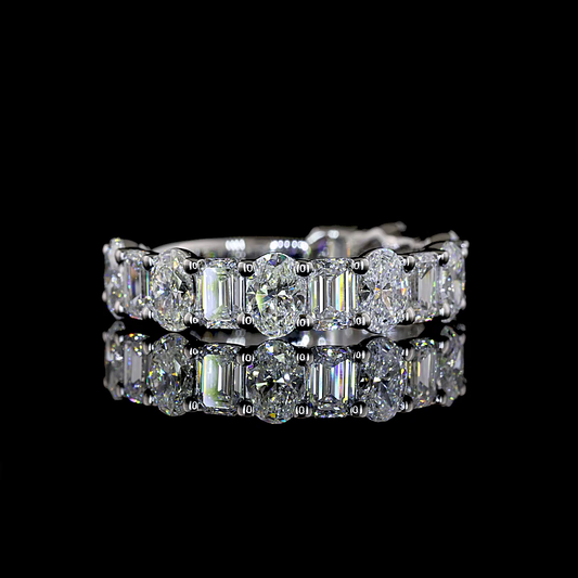 2.68 CTTW Oval Lab Grown Diamond 3/4 Eternity Band Sz. 5.75 (E Color and VS1 Clarity)