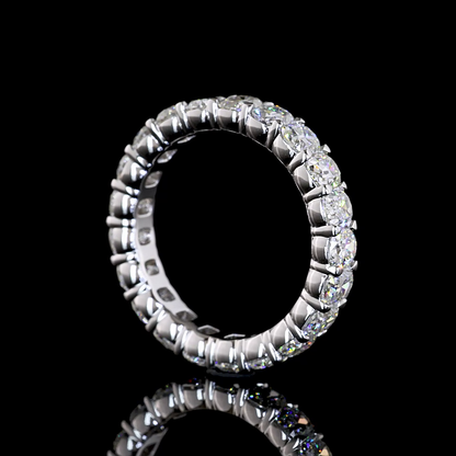 3.25 CTTW Antique Cushion Lab Grown Diamond Full Eternity Sz. 5.25 (E Color and VS1 Clarity)