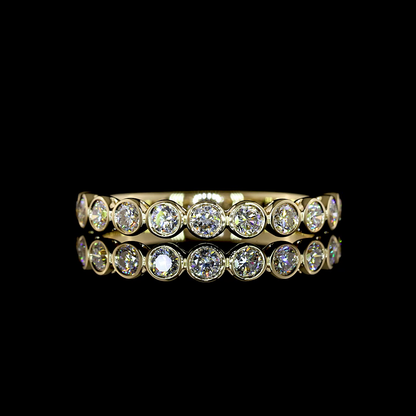 0.57 CTTW Round Lab Grown Diamond Half Eternity Band Sz. 6.5 (E Color and VS1 Clarity)