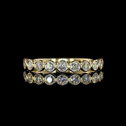 0.57 CTTW Round Lab Grown Diamond Half Eternity Band Sz. 6.5 (E Color and VS1 Clarity)