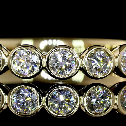0.57 CTTW Round Lab Grown Diamond Half Eternity Band Sz. 6.5 (E Color and VS1 Clarity)