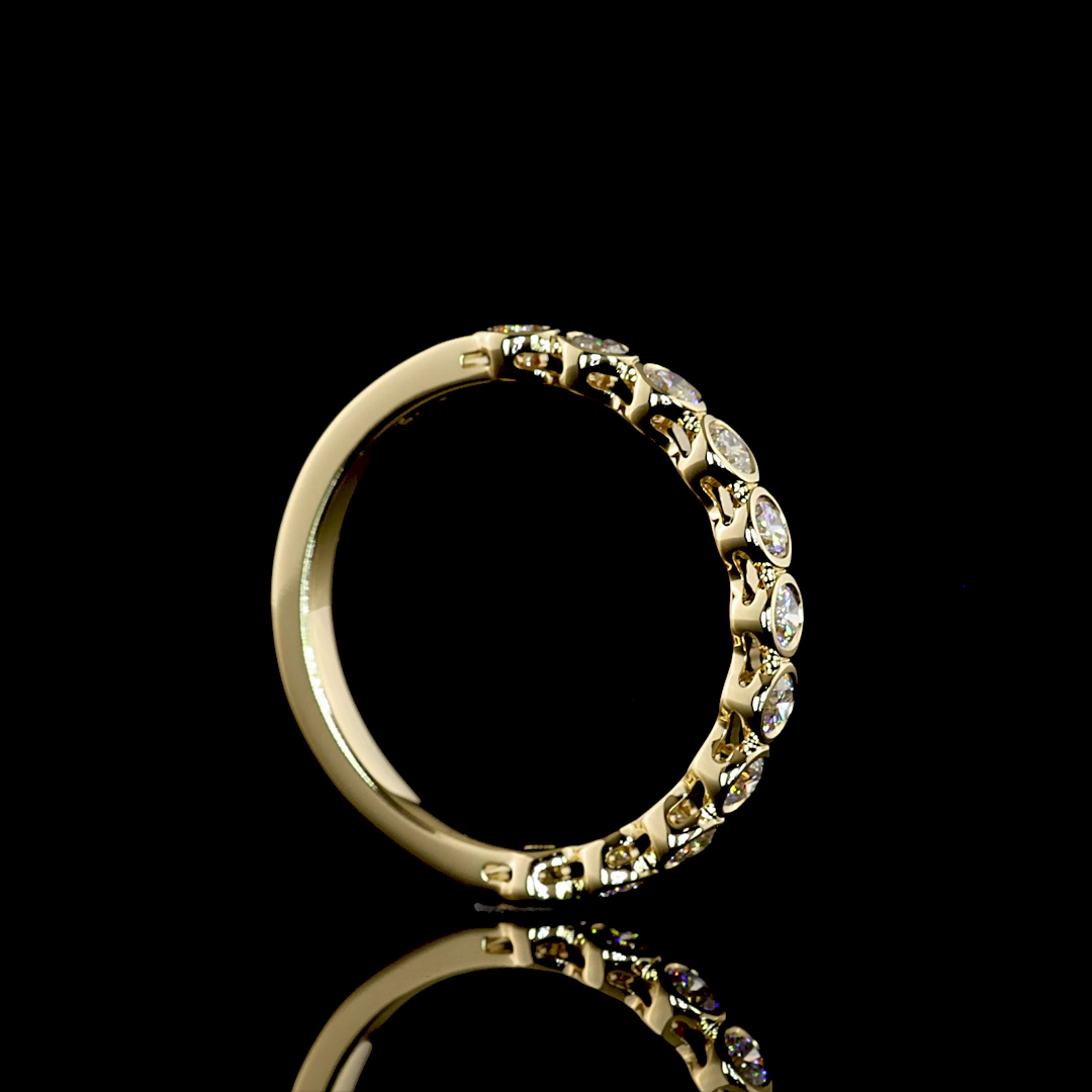 0.57 CTTW Round Lab Grown Diamond Half Eternity Band Sz. 6.5 (E Color and VS1 Clarity)