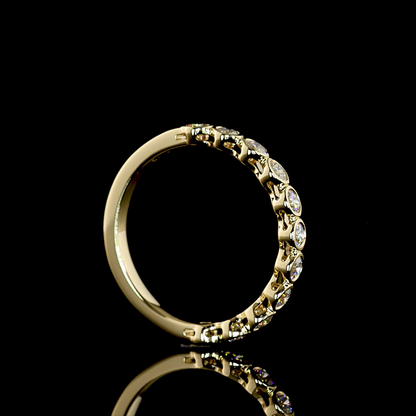 0.57 CTTW Round Lab Grown Diamond Half Eternity Band Sz. 6.5 (E Color and VS1 Clarity)