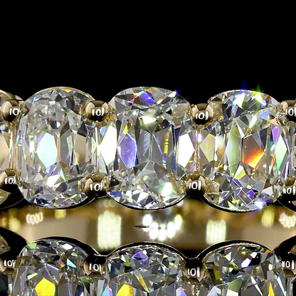 3.22 CTTW Antique Cushion Lab Grown Diamond 7 Stones Eternity Band Sz. 6.5 (E Color and VS1 Clarity)