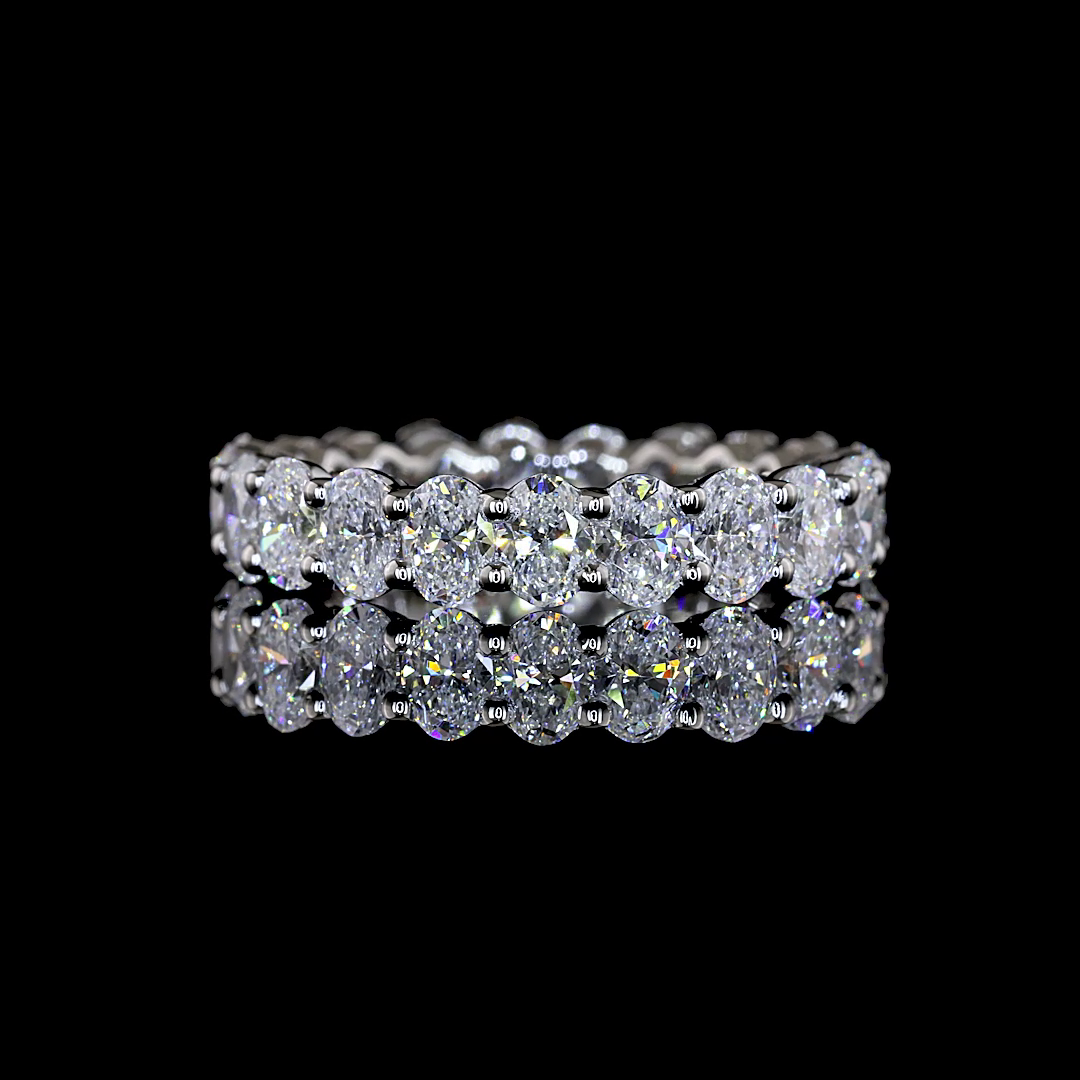 2.71 CTTW Oval Lab Grown Diamond Full Eternity Sz. 4 (E Color and VS1 Clarity)
