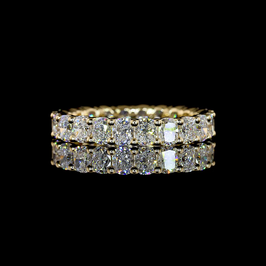 2.05 CTTW Cushion Brilliant Lab Grown Diamond Full Eternity Sz. 4.75 (E Color and VS1 Clarity)