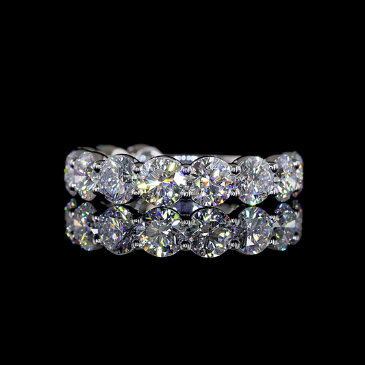 3.27 CTTW Round Lab Grown Diamond 3/4 Eternity Band Sz. 6 (E Color and VS1 Clarity)