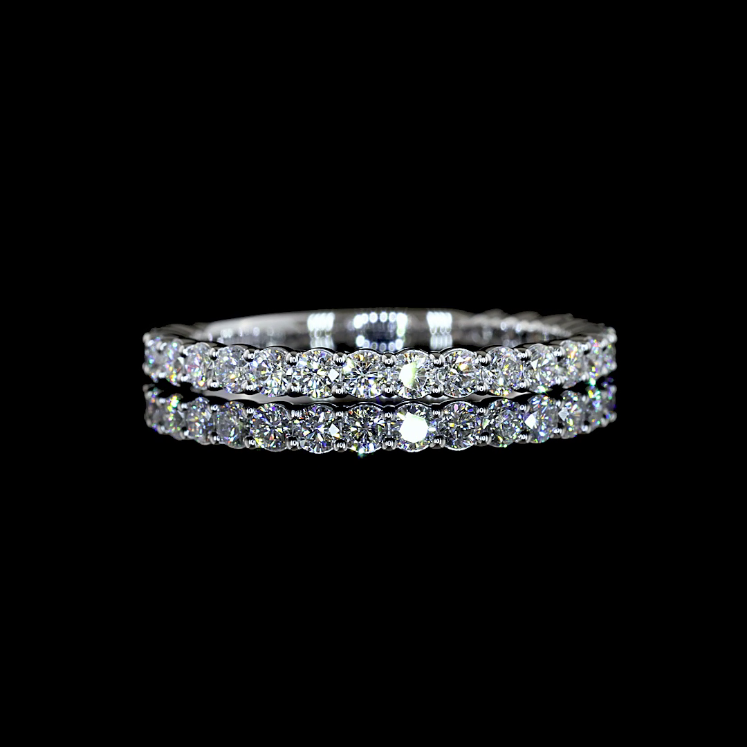 0.70 CTTW Round Lab Grown Diamond 3/4 Eternity Band Sz. 7 (E Color and VS1 Clarity)