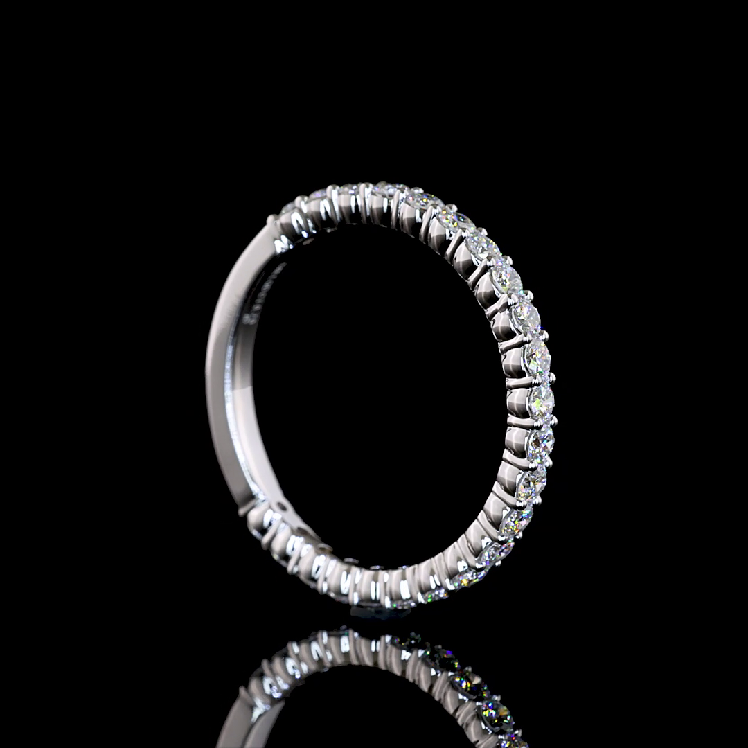 0.70 CTTW Round Lab Grown Diamond 3/4 Eternity Band Sz. 7 (E Color and VS1 Clarity)