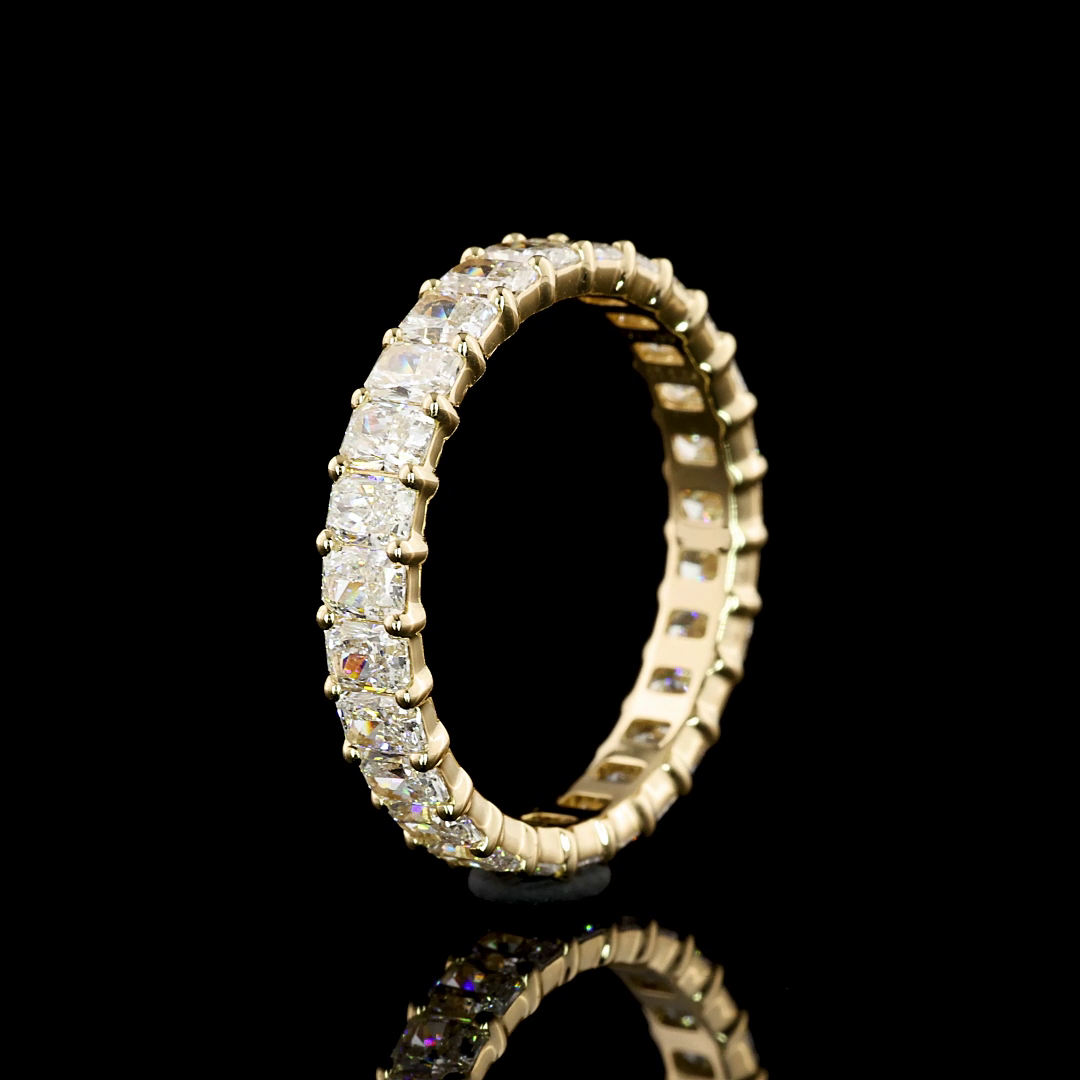 2.06 CTTW Radiant Lab Grown Diamond Full Eternity Sz. 6 (G Color and VS1 Clarity)
