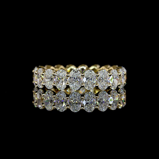 3.27 CTTW Oval Lab Grown Diamond Full Eternity Sz. 6 (F Color and VS1 Clarity)