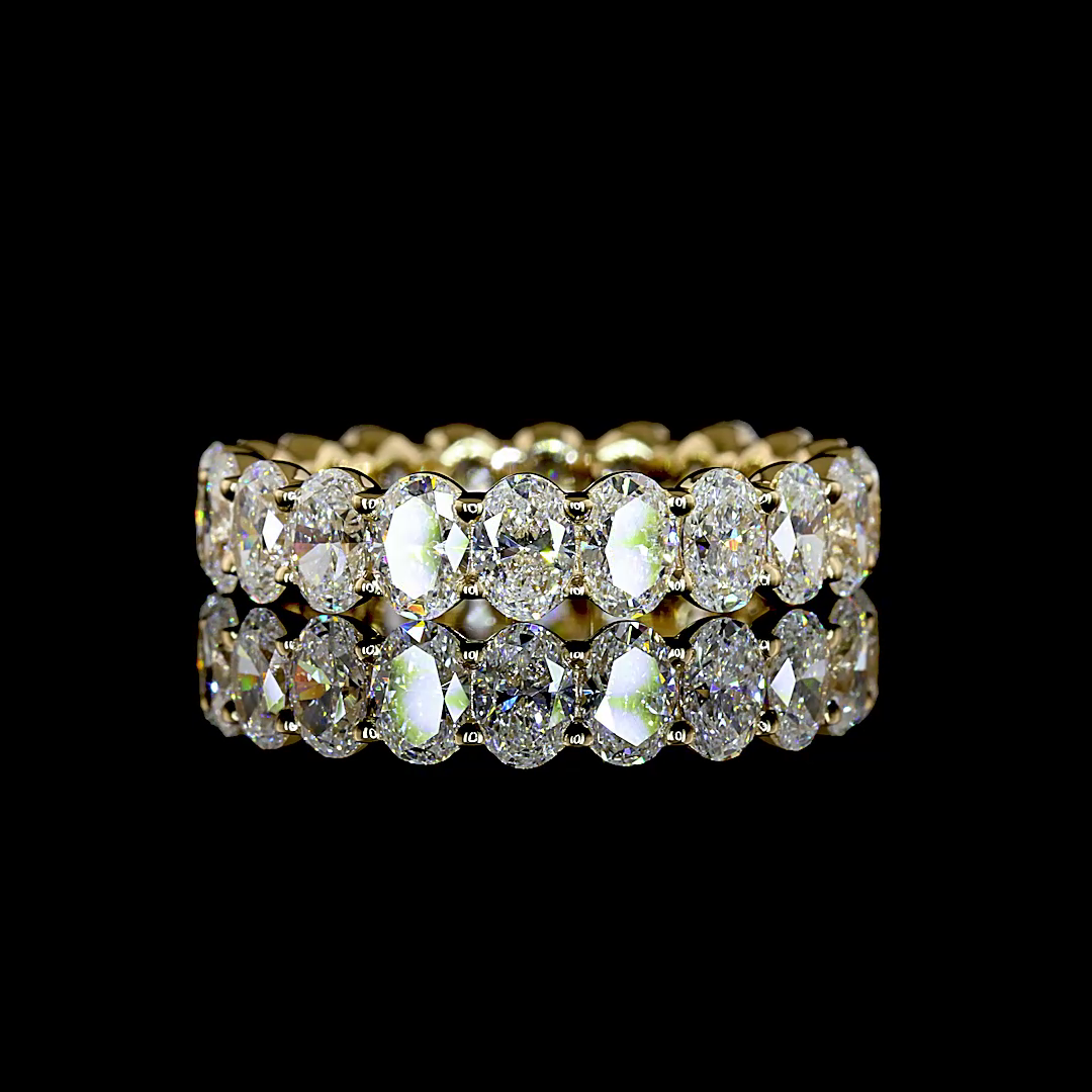 3.44 CTTW Oval Lab Grown Diamond Full Eternity Sz. 6.5 (E Color and VS1 Clarity)