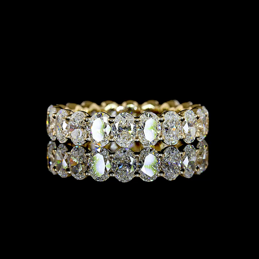 3.44 CTTW Oval Lab Grown Diamond Full Eternity Sz. 6.5 (E Color and VS1 Clarity)