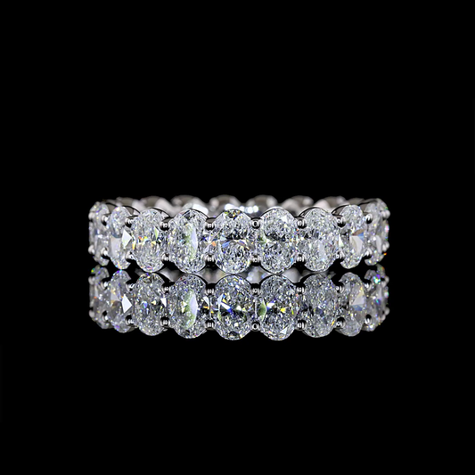 3.43 CTTW Oval Lab Grown Diamond Full Eternity Sz. 7 (E Color and VS1 Clarity)