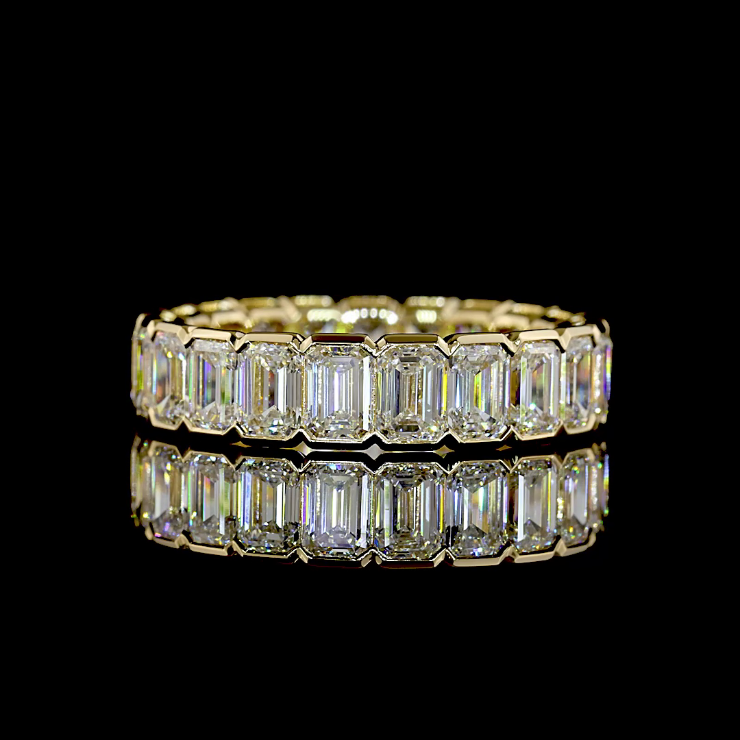 5.02 CTTW Emerald Lab Grown Diamond Full Eternity Sz. 6.5 (E Color and VS1 Clarity)