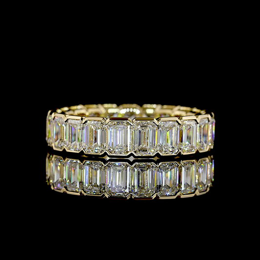 5.02 CTTW Emerald Lab Grown Diamond Full Eternity Sz. 6.5 (E Color and VS1 Clarity)