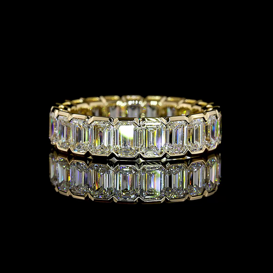 5.14 CTTW Emerald Lab Grown Diamond Full Eternity Sz. 7 (F Color and VS1 Clarity)