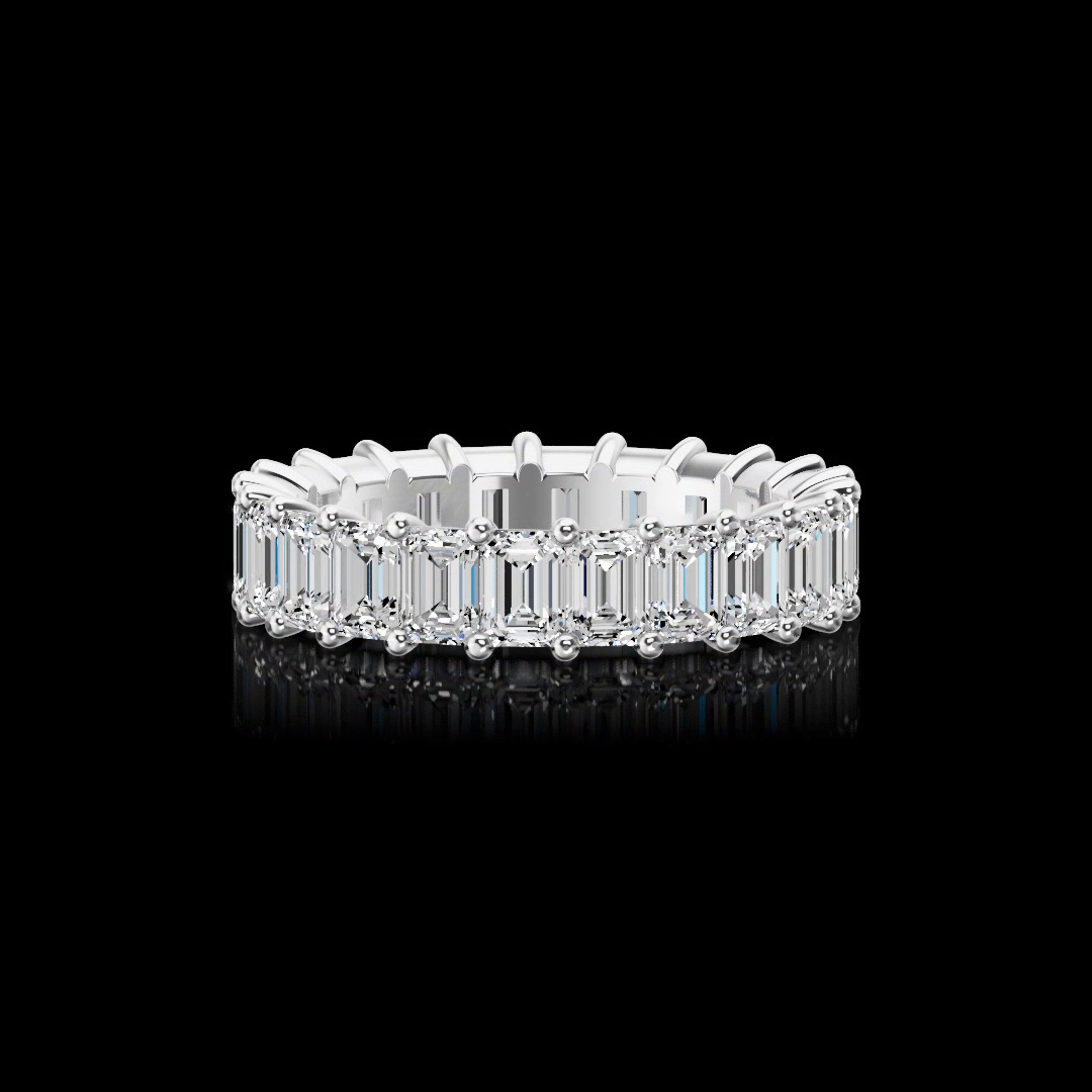 3.29 CTTW Emerald Lab Grown Diamond Full Eternity Sz. 5.5 (E Color and VS1 Clarity)