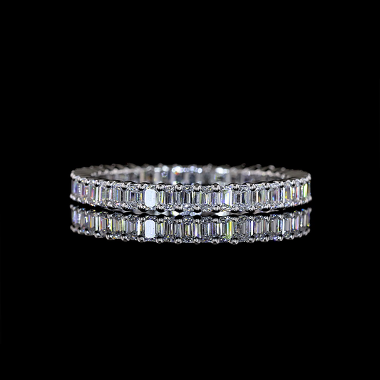 1.17 CTTW Emerald Lab Grown Diamond Full Eternity Sz. 6.5 (E Color and VS1 Clarity)
