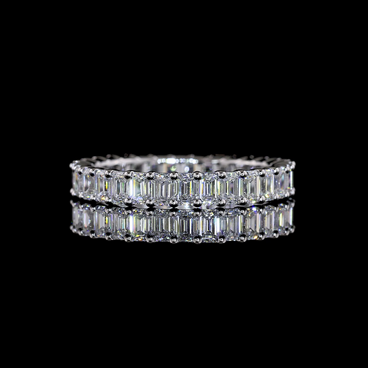 2.18 CTTW Emerald Lab Grown Diamond Full Eternity Sz. 6.5 (E Color and VS1 Clarity)