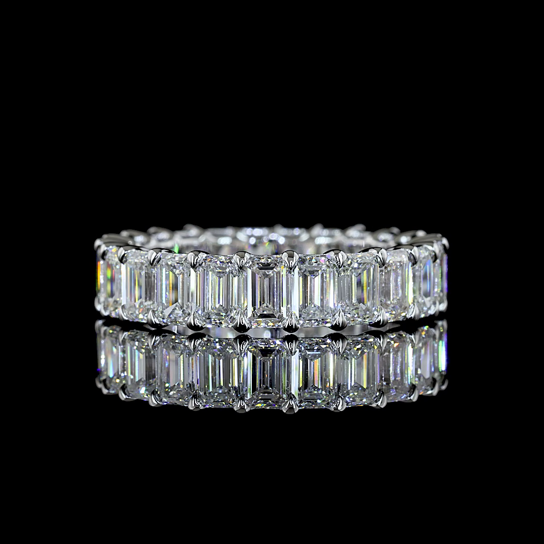 4.96 CTTW Emerald Lab Grown Diamond Full Eternity Sz. 6.5 (E Color and VS1 Clarity)