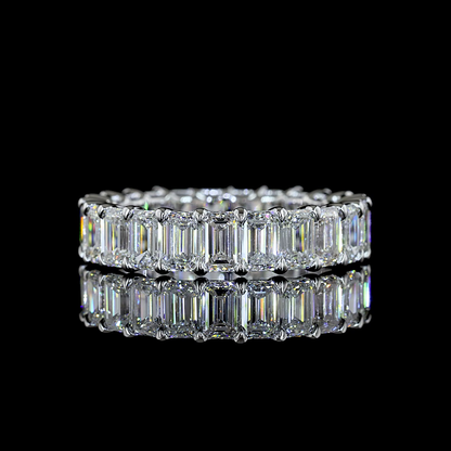 4.96 CTTW Emerald Lab Grown Diamond Full Eternity Sz. 6.5 (E Color and VS1 Clarity)
