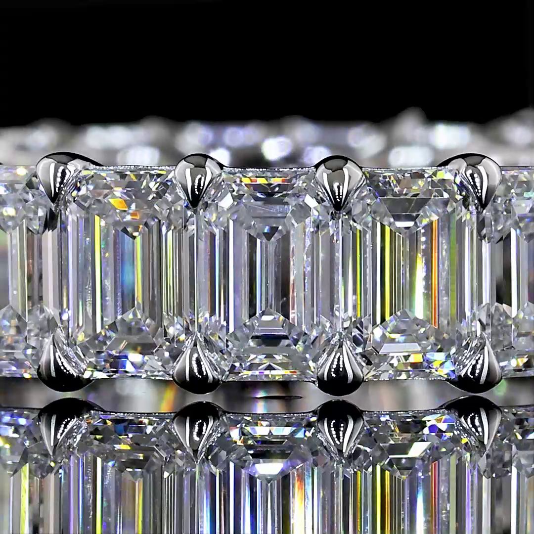 4.96 CTTW Emerald Lab Grown Diamond Full Eternity Sz. 6.5 (E Color and VS1 Clarity)