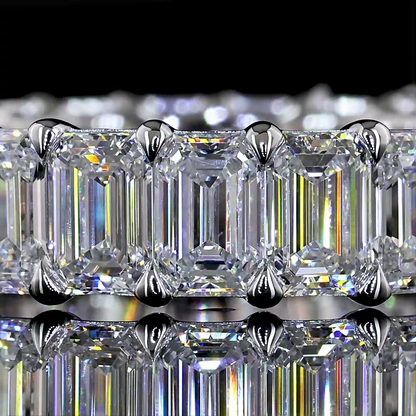 4.96 CTTW Emerald Lab Grown Diamond Full Eternity Sz. 6.5 (E Color and VS1 Clarity)