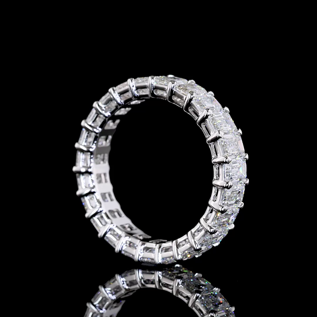 4.96 CTTW Emerald Lab Grown Diamond Full Eternity Sz. 6.5 (E Color and VS1 Clarity)