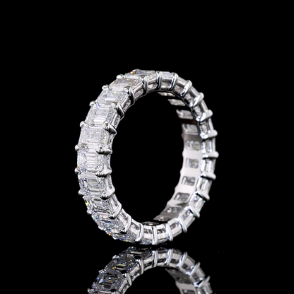 4.96 CTTW Emerald Lab Grown Diamond Full Eternity Sz. 6.5 (E Color and VS1 Clarity)
