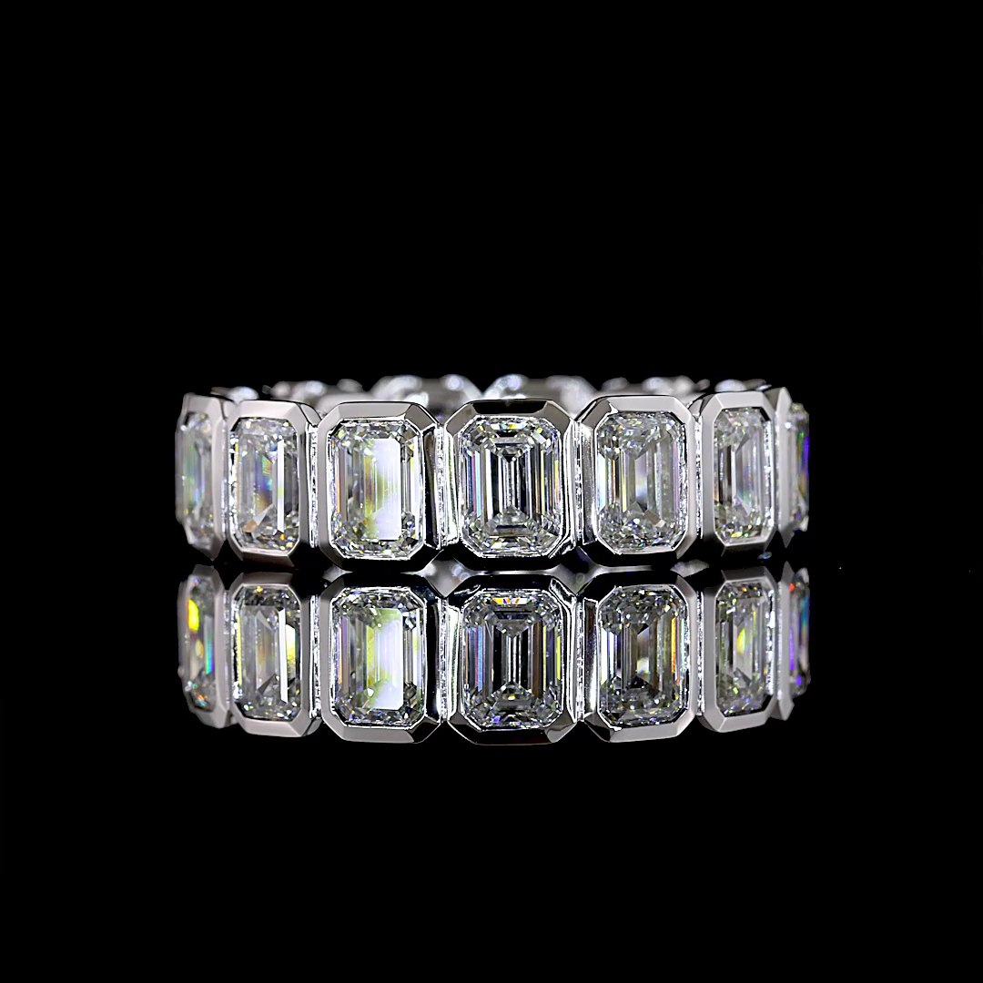 4.40 CTTW Emerald Lab Grown Diamond Full Eternity Sz. 6.5 (E Color and VS1 Clarity)