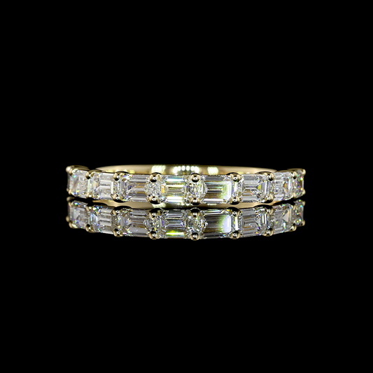 1.02 CTTW Emerald Lab Grown Diamond Half Eternity Band Sz. 6.5