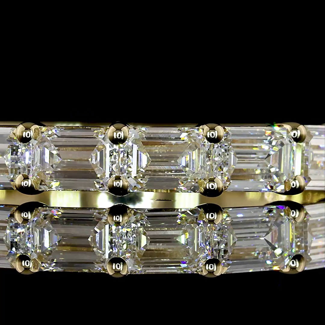 1.02 CTTW Emerald Lab Grown Diamond Half Eternity Band Sz. 6.5