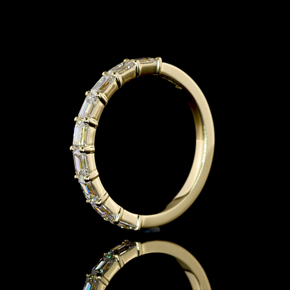 1.02 CTTW Emerald Lab Grown Diamond Half Eternity Band Sz. 6.5