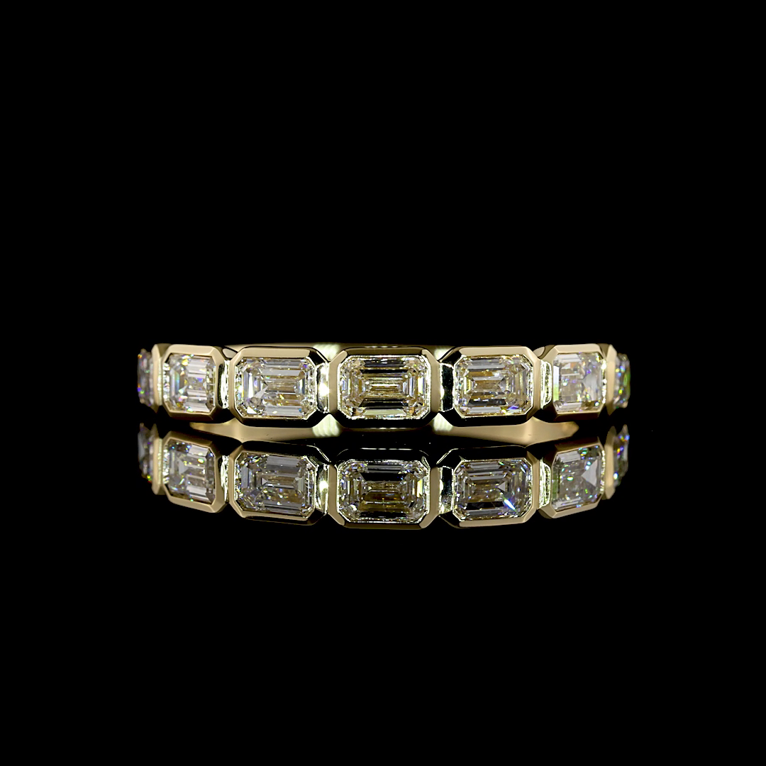 1.06 CTTW Emerald Lab Grown Diamond 7 Stones Eternity Band Sz. 6.5 (E Color and VS1 Clarity)