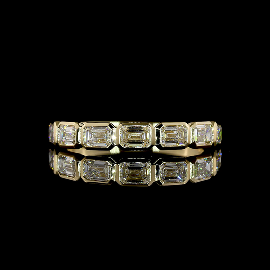 1.06 CTTW Emerald Lab Grown Diamond 7 Stones Eternity Band Sz. 6.5 (E Color and VS1 Clarity)