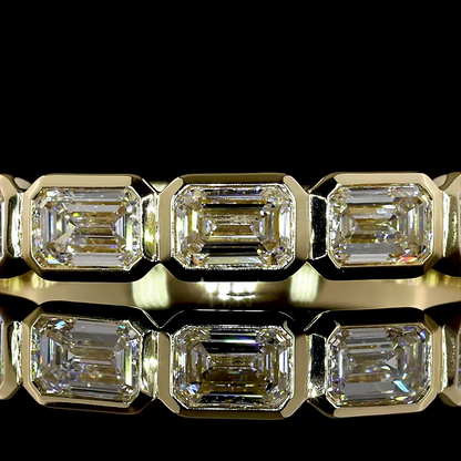 1.06 CTTW Emerald Lab Grown Diamond 7 Stones Eternity Band Sz. 6.5 (E Color and VS1 Clarity)