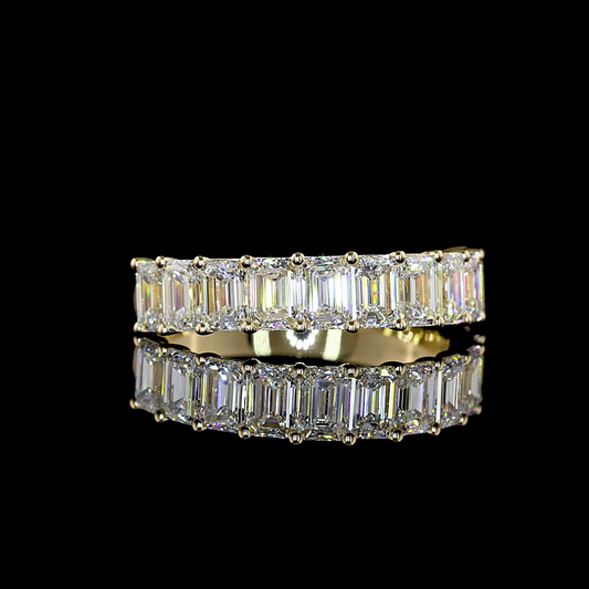 2.80 CTTW Emerald Lab Grown Diamond Half Eternity Band Sz. 8.5 (E Color and VS1/VVS2 Clarity)