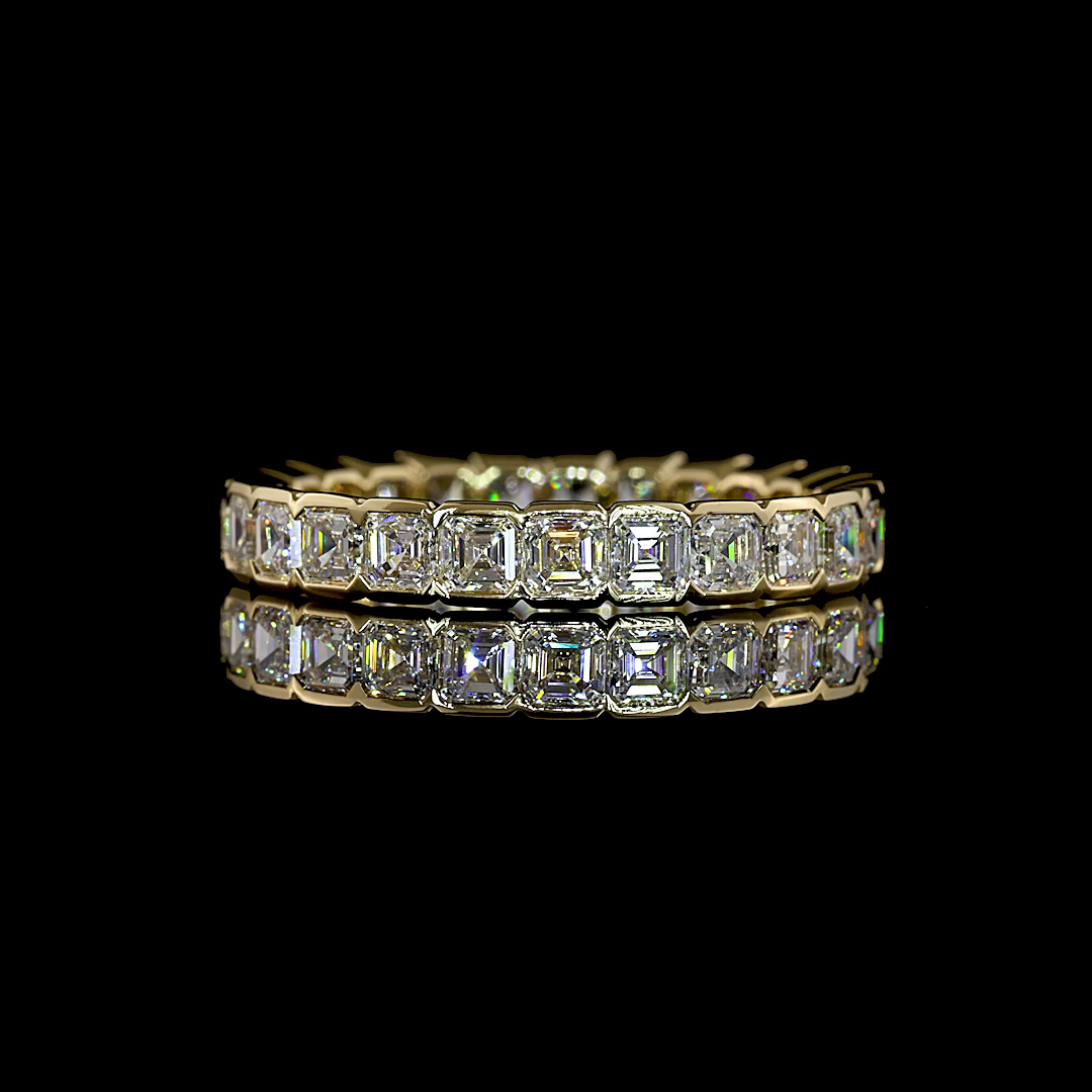 2.08 CTTW Asscher Lab Grown Diamond Full Eternity Sz. 6.5 (F Color and VS1 Clarity)