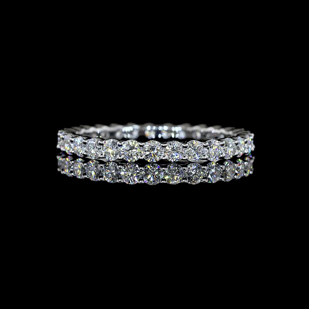 0.99 CTTW Round Lab Grown Diamond Full Eternity Sz. 6.5 (E Color and VS1 Clarity)